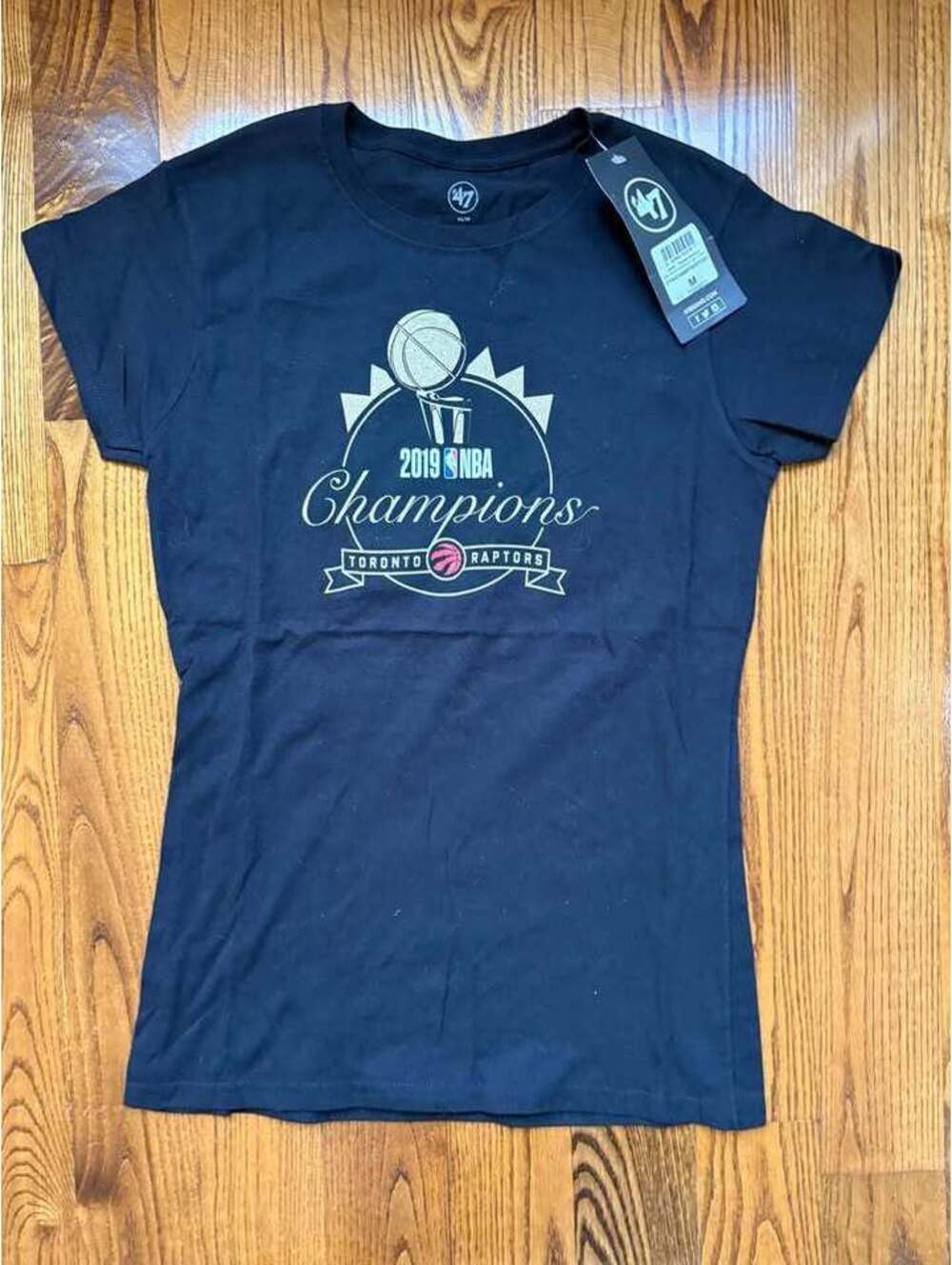 Women’s black '47 brand Toronto Raptors 2019 NBA Finals Champions t-shirt M BNWT